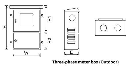 Dibujo esquemático de la caja de distribución exterior 8